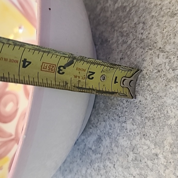 Handcrafted Pink and Yellow Ceramic Bowl Made In Italy - Picture 7 of 7